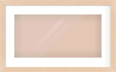 Light Oak Veneer Flat Frame for 500 × 250mm artwork, with Smooth White Single Mount