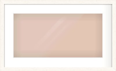 Ivory Flat Frame for 500 × 250mm artwork, with Smooth White Single Mount