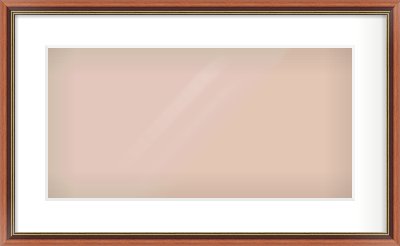 Brown Spoon Frame for 500 × 250mm artwork, with Smooth White Single Mount