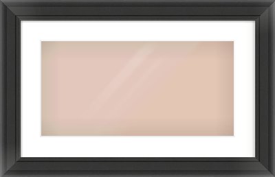 Black Spoon Frame for 500 × 250mm artwork, with Smooth White Single Mount