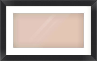 Black Flat Frame for 500 × 250mm artwork, with Smooth White Single Mount