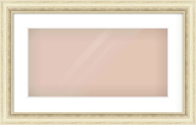 Ivory Distressed Frame for 500 × 250mm artwork, with Smooth White Single Mount