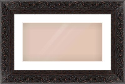 Black Reverse Frame for 500 × 250mm artwork, with Smooth White Single Mount