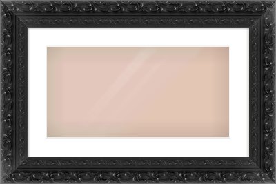 Black Reverse Frame for 500 × 250mm artwork, with Smooth White Single Mount