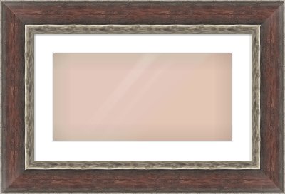 Brown Reverse Frame for 500 × 250mm artwork, with Smooth White Single Mount