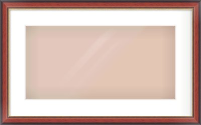 Brown Cushion Frame for 500 × 250mm artwork, with Smooth White Single Mount