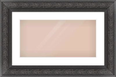 Black Spoon Frame for 500 × 250mm artwork, with Smooth White Single Mount