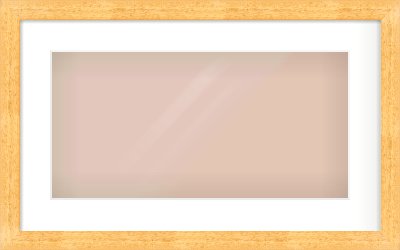 Oak Effect Flat Frame for 500 × 250mm artwork, with Smooth White Single Mount