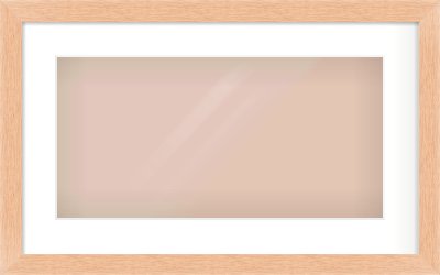 Oak Effect Flat Frame for 500 × 250mm artwork, with Smooth White Single Mount