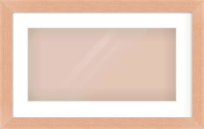 Oak Effect Flat Frame for 500 × 250mm artwork, with Smooth White Single Mount