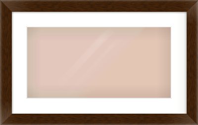 Wenge Flat Frame for 500 × 250mm artwork, with Smooth White Single Mount