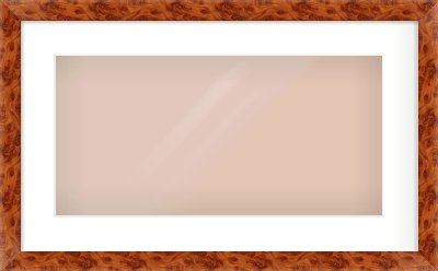 Brown Flat Frame for 500 × 250mm artwork, with Smooth White Single Mount