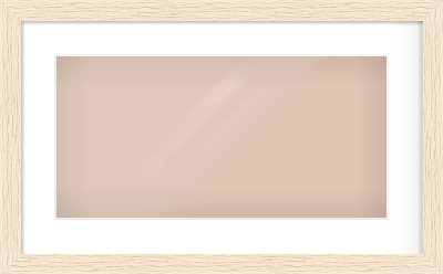 Ivory Flat Frame for 500 × 250mm artwork, with Smooth White Single Mount