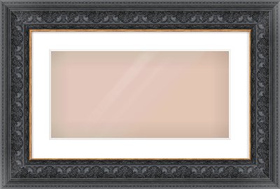 Black Reverse Frame for 500 × 250mm artwork, with Smooth White Single Mount
