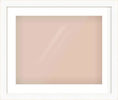 White Flat With Bevel Frame for 20 × 16in artwork, with Smooth White Single Mount