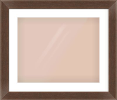 Brown Flat Frame for 20 × 16in artwork, with Smooth White Single Mount