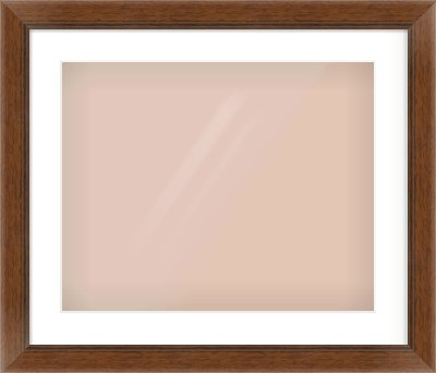 Brown Flat Frame for 20 × 16in artwork, with Smooth White Single Mount