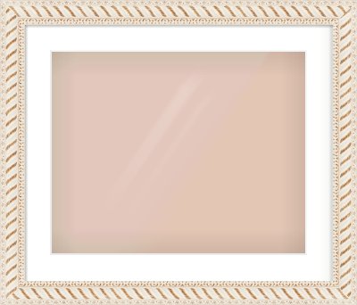 Off White & Gold Dome Frame for 20 × 16in artwork, with Smooth White Single Mount
