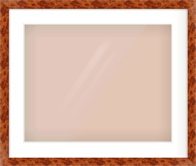Brown Flat Frame for 20 × 16in artwork, with Smooth White Single Mount