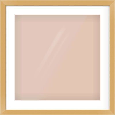 Matte Gold Flat Frame for 20 × 20in artwork, with Smooth White Single Mount