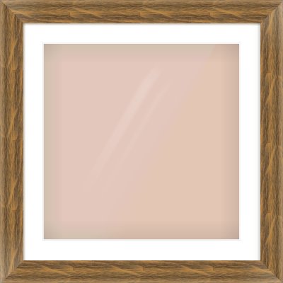 Characteristic Brown Flat Frame for 20 × 20in artwork, with Smooth White Single Mount