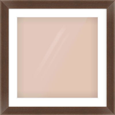 Brown Flat Frame for 20 × 20in artwork, with Smooth White Single Mount