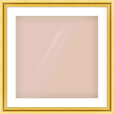 Gold Cushion Frame for 20 × 20in artwork, with Smooth White Single Mount