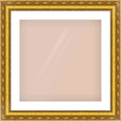 Gold Spoon Frame for 20 × 20in artwork, with Smooth White Single Mount