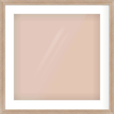 Light Walnut Flat Frame for 20 × 20in artwork, with Smooth White Single Mount