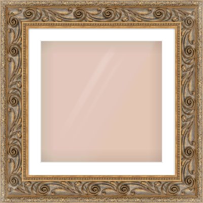 Gold Spoon Frame for 20 × 20in artwork, with Smooth White Single Mount