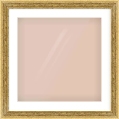 Gold Flat Frame for 20 × 20in artwork, with Smooth White Single Mount