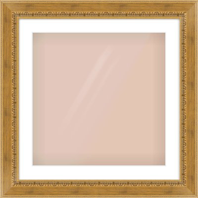 Gold Reverse Frame for 20 × 20in artwork, with Smooth White Single Mount