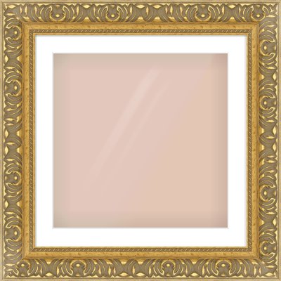 Gold Reverse Frame for 20 × 20in artwork, with Smooth White Single Mount