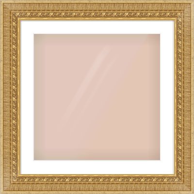 Gold Reverse Frame for 20 × 20in artwork, with Smooth White Single Mount