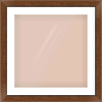 Brown Flat Frame for 20 × 20in artwork, with Smooth White Single Mount