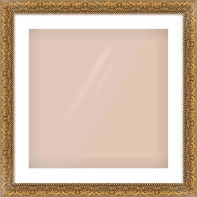 Gold Scoop Frame for 20 × 20in artwork, with Smooth White Single Mount