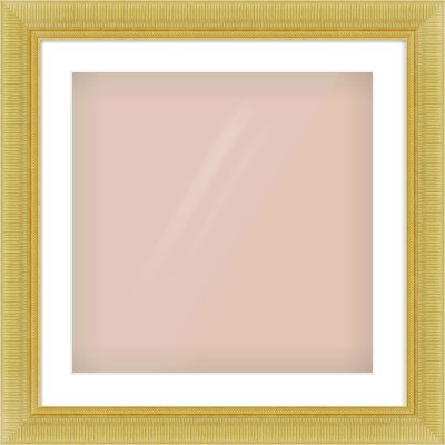 Gold Reverse Frame for 20 × 20in artwork, with Smooth White Single Mount