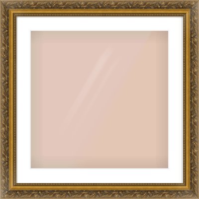 Gold Scoop Frame for 20 × 20in artwork, with Smooth White Single Mount