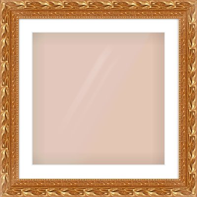 Gold Spoon Frame for 20 × 20in artwork, with Smooth White Single Mount