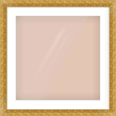 Gold Spoon Frame for 20 × 20in artwork, with Smooth White Single Mount