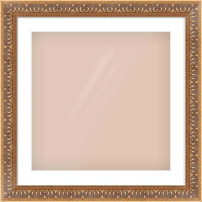 Gold Reverse Frame for 20 × 20in artwork, with Smooth White Single Mount