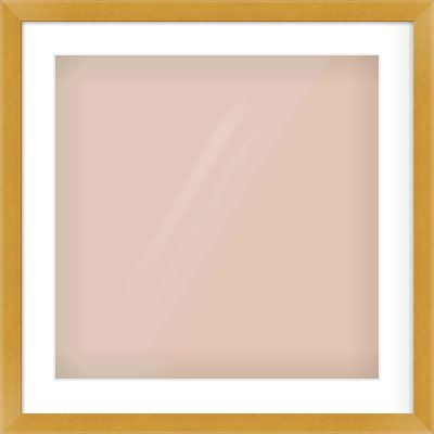 Gold Flat Frame for 20 × 20in artwork, with Smooth White Single Mount