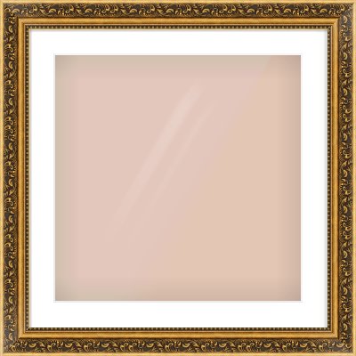 Gold Spoon Frame for 20 × 20in artwork, with Smooth White Single Mount