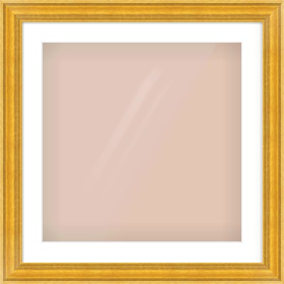 Gold Spoon Frame for 20 × 20in artwork, with Smooth White Single Mount