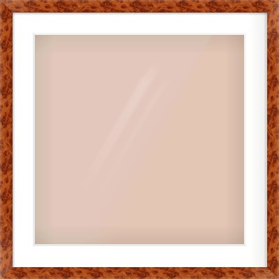 Brown Flat Frame for 20 × 20in artwork, with Smooth White Single Mount