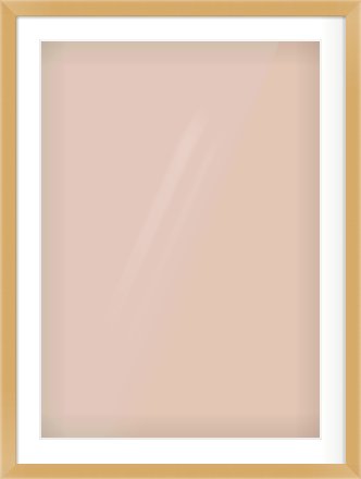 Matte Gold Flat Frame for 594 × 841mm artwork, with Smooth White Single Mount