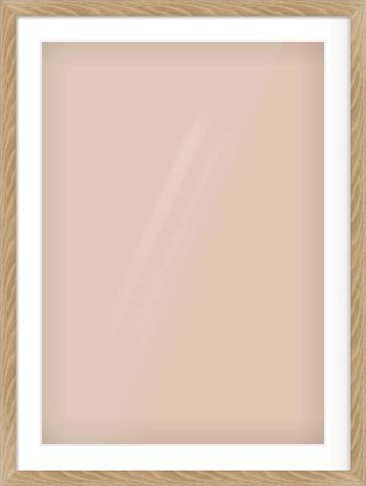 Oak Veneer Flat Frame for 594 × 841mm artwork, with Smooth White Single Mount