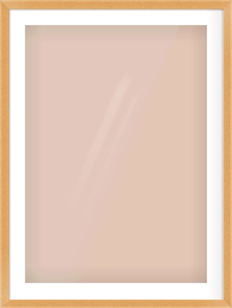 Oak Veneer Flat Frame for 594 × 841mm artwork, with Smooth White Single Mount