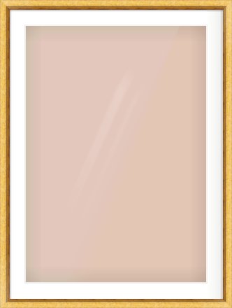Gold Leaf Flat Frame for 594 × 841mm artwork, with Smooth White Single Mount