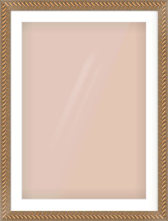 Gold Rope Frame for 594 × 841mm artwork, with Smooth White Single Mount